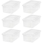 IRIS USA 6-Pack Stackable Storage Bins - Clear