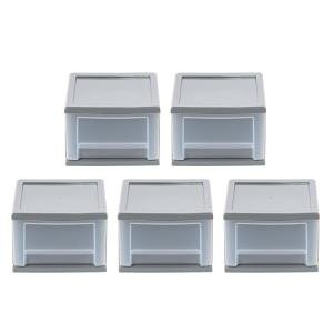 IRIS USA 6.5 Quart Gray Stackable Drawer Set