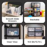 IRIS USA 3-Pack Stackable Plastic Drawer Organizers