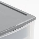 IRIS USA 6.5 Quart Gray Stackable Drawer Set