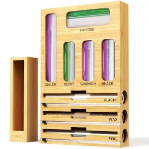NIKUY 9-in-1 Bamboo Wrap and Bag Organizer