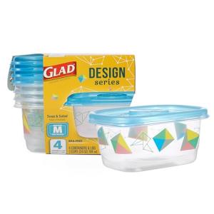 GladWare Medium Rectangle Food Storage Containers, 4 Count