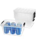 Clear Plastic Storage Bins with Lids - 6 Pack
