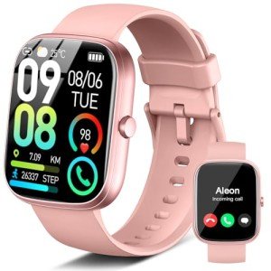 Pink Smart Watch for Women with Fitness Tracker