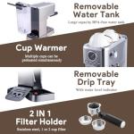 GOTMORE Compact Espresso Machine with Milk Frother