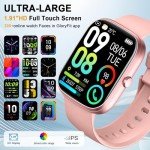 Pink Smart Watch for Women with Fitness Tracker