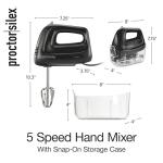 Proctor Silex 5-Speed Electric Hand Mixer, Black