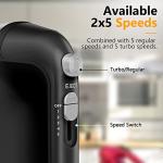 Electric Hand Mixer with 5 Speed Settings and Accessories