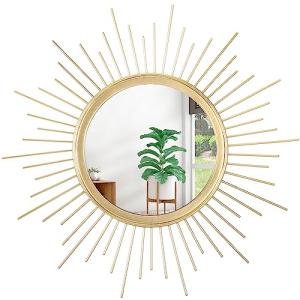 Large Gold Sunburst Wall Mirror for Home Décor