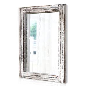 Rustic Wood Framed Wall Mirror for Home Decor