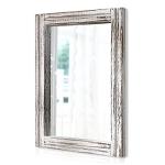 Rustic Wood Framed Wall Mirror for Home Decor