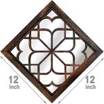 Wocred 2 PCS Rustic Caramel Square Wall Mirrors