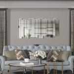 JACUKO Large Silver Wall Decorative Mirror 24x47