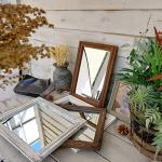 Rustic Wood Framed Wall Mirror for Home Decor