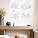 Silver Metal Jeweled Sun Burst Wall Art Set