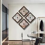 Wocred 2 PCS Rustic Caramel Square Wall Mirrors