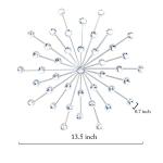 Silver Metal Jeweled Sun Burst Wall Art Set