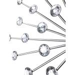 Silver Metal Jeweled Sun Burst Wall Art Set