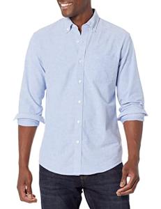 Men's Casual Long Sleeve Oxford Shirt, Blue