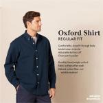 Men's Casual Long Sleeve Oxford Shirt, Blue