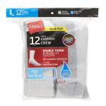 Hanes Men's Crew Socks, 12-Pair Pack