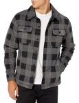 Men's Long-Sleeve Polar Fleece Shirt Jacket - Plaid