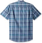 Men's Regular-Fit Short-Sleeve Denim Plaid Shirt