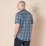 Men's Regular-Fit Short-Sleeve Denim Plaid Shirt