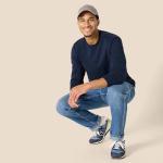 Men's Heavyweight Relaxed Long Sleeve T-Shirt - Navy