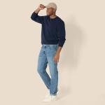 Men's Heavyweight Relaxed Long Sleeve T-Shirt - Navy