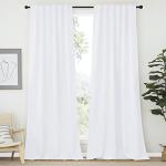 NICETOWN White Bedroom Curtains, 50% Light Blocking, 2 PCs