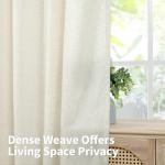 Beige 84-Inch Linen Curtains - Light Filtering Drapes