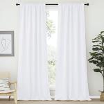 NICETOWN White Bedroom Curtains, 50% Light Blocking, 2 PCs