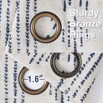 Boho Linen Blend Curtains - Blue Geometric 2 Panels