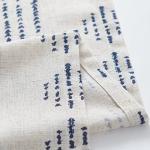 Boho Linen Blend Curtains - Blue Geometric 2 Panels