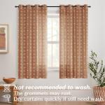 Boho Sheer Curtains 63 Inch Length, 2 Panels