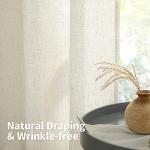 Beige 84-Inch Linen Curtains - Light Filtering Drapes
