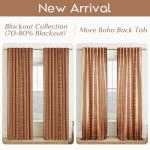 Boho Sheer Curtains 63 Inch Length, 2 Panels