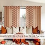 Boho Sheer Curtains 63 Inch Length, 2 Panels