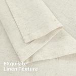 Beige 84-Inch Linen Curtains - Light Filtering Drapes