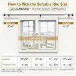 Yafex Adjustable Heavy-Duty Curtain Rod, 32-144 Inch