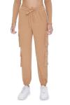 Camel Waffle Knit Cargo Joggers - Medium