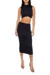 Forever 21 Women's Black Crop Top & Midi Skirt Set