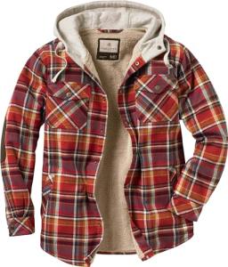 Men’s Hooded Plaid Flannel Shirt Jacket