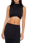 Forever 21 Women's Black Crop Top & Midi Skirt Set