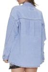 Forever 21 Light Denim Distressed Shacket, Small
