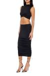 Forever 21 Women's Black Crop Top & Midi Skirt Set