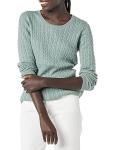 Women's Lightweight Cable Knit Sweater in Sage Green