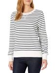 Women's Fleece Crewneck Sweatshirt - Navy Stripe