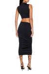 Forever 21 Women's Black Crop Top & Midi Skirt Set